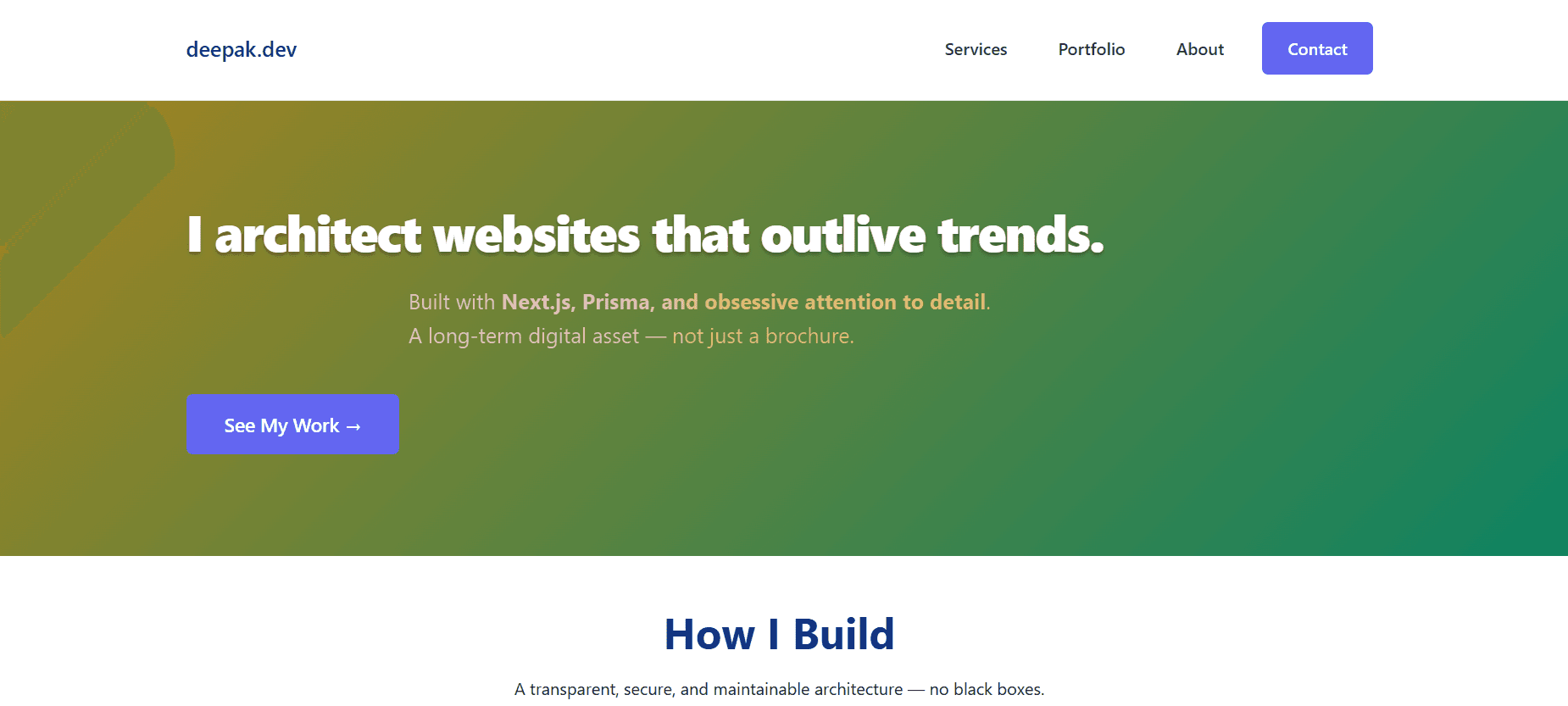 Web Developer Portfolio screenshot